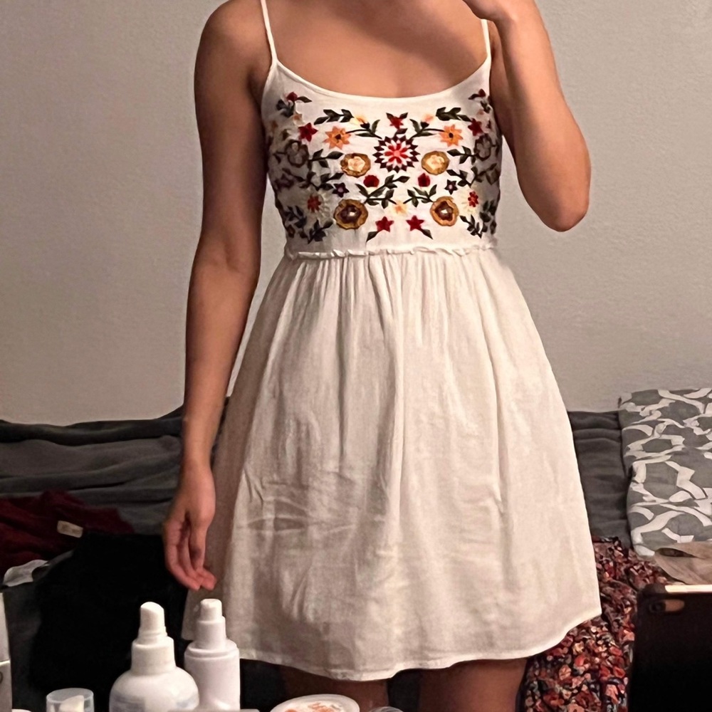 Embroidered mini dress